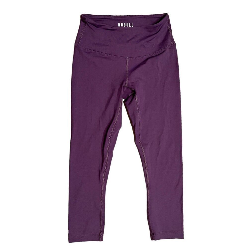 NO BULL Leggings WMNS‎ XS Purple Cropped Stretch Yoga Workout Reflective Fall